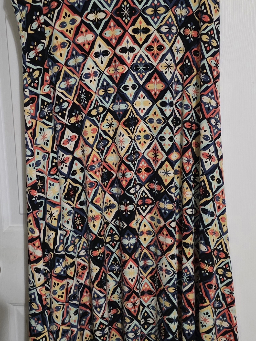 LuLaRoe Black Multi Geometric Print Maxi Skirt